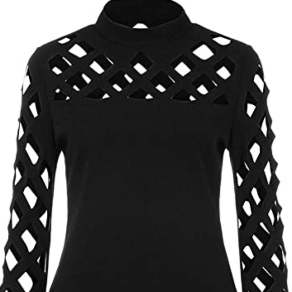 Caged Black Cut Out Top - Picture 2 of 4